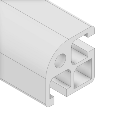 10-3232RC-0-48IN MODULAR SOLUTIONS EXTRUDED PROFILE<br>32MM X 32MM ROUND CORNER, CUT TO THE LENGTH OF 48 INCH